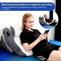 4-in-1 Memory-Schaum Keilkissen mit Anpassbaren Meeres- & Solid-Mustern Modernes Design für Körper- und Rückenstütze