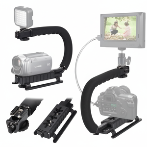 Empuñadura Profesional para Video con Soporte de Montaje en Zapata Fría de Aleación de Aluminio y Liberación Rápida para Grabación de Cámara - Product Image 1