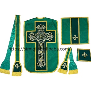 <span class=keywords><strong>Chasuble</strong></span> romaine rouge avec étole, maniple, pochette et voile de calice, vêtements liturgiques brodés pour <span class=keywords><strong>prêtre</strong></span> - Product Image 5