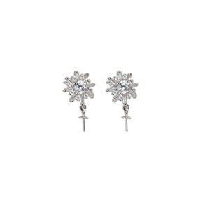 Pendientes Minimalistas de Plata S925 con Perlas para Mujer, Estilo Europeo Americano Personalizado, Accesorios de Joyería DIY con Soporte Vacío - Product Image 5