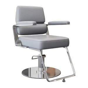 Sillón de Barbería Moderno con Base Redonda, Bomba Hidráulica Grande, Nuevo, Mueble de Estilismo de Cuero para Salón de Belleza, Construcción Metálica - Product Image 4