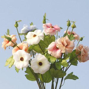 J-244 Vente en gros de fleurs artificielles en soie, anémone à 4 têtes, pour la décoration de vase à domicile - Product Image 3