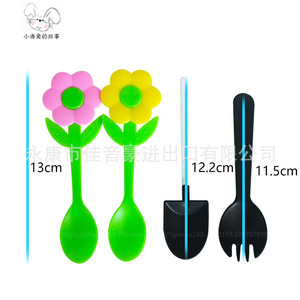 Flower Shaped Ice Cream Spoons Disposable Cake Spoons For Mini Cakes Party Use Green Pink Yellow - Product Image 5