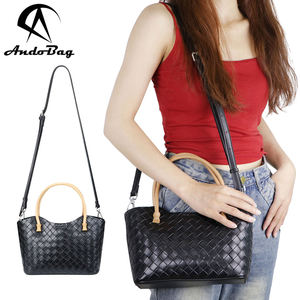 AndoBag <b>Knitting</b> Top-Handle Handbags <b>for</b> Women, Genuine Leather Simple Commuting Shoulder Messenger <b>Bag</b> 1878 - Product Image 1