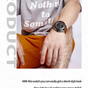 NAVIFORCE – montre de Sport pour hommes, affichage double lumineux, étanche, à Quartz, en cuir véritable, 2022 - Product Image 4