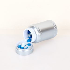 Flacon en aluminium pour pilules, conteneur à capsules, boîte de rangement pour médicaments avec couvercle à clapet - Product Image 1