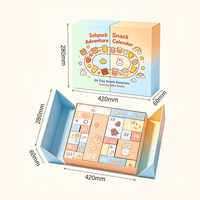 Boîte cadeau calendrier de l'avent personnalisée à double ouverture, 24 jours, boîte d'emballage compte à rebours pour enfants, boîte surprise en carton pour biscuits et bonbons