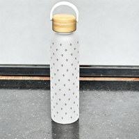 Bouteille en verre portable de 17 oz et 19 oz, impression personnalisée sur toute la surface, silicone antidérapant, bouteille d'eau au toucher doux, cadeau