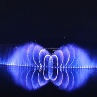 Fontaine musicale laser LED extérieure en acier inoxydable de luxe de haute qualité pour parcs, hôtels, places et aménagements paysagers commerciaux