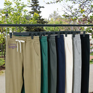 Pantalones Deportivos Casuales Retro de Algodón Twill de 300g para Hombre, Pantalones Deportivos Holgados con Frente Plano y Cintura Media, Servicio OEM para Primavera y Verano - Product Image 2
