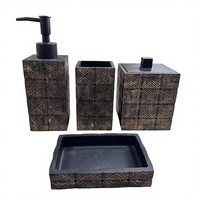 Ensemble d'accessoires de salle de bain en polyrésine à effet métallique, design unique, porte-savon de salle de bain, pour toute la maison