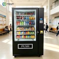 Distributeur automatique de boissons et de collations compact avec fenêtre transparente et options de paiement mobile