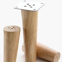 Pied de meuble en bois massif de forme cylindrique, finition naturelle polie, pour canapé/table basse, accessoires de quincaillerie multi-usages pour armoire