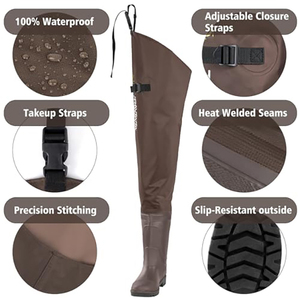 <span class=keywords><strong>Cuissardes</strong></span> imperméables en PVC et nylon avec <span class=keywords><strong>bottes</strong></span> intégrées pour la pêche, la chasse, l'agriculture et le travail - Product Image 3
