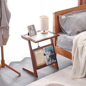 Sofá, mesa de centro, mesa auxiliar para sala de estar, mesa de ratán pequeña para apartamento, mesa de té para balcón, almacenamiento multifuncional - Product Image 4