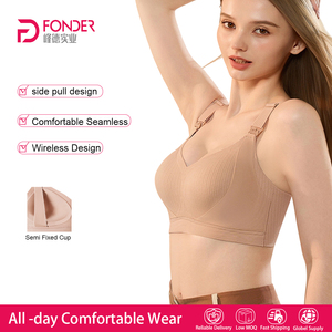 女性用プラスサイズ薄型プッシュアップ授乳ブラ、大きなバストC～Fカップ用、ワイヤレスフロントクリップ、垂れ防止リフト、妊娠中・授乳中用 - Product Image 2