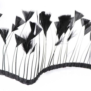 Nastro di Piume di Tacchino Bianche Tinte Effetto Marabù per Rifiniture di Abiti, Gonne e Vestiti - Product Image 3