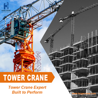 Grue à tour sans cabine fiable de 6t, 8t, 10t, 12t avec support après-vente mondial