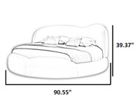 Modernes Luxuriöses Europäisches Ledersofa-Bett mit Wolkenkopfteil, Weich Gepolstert, Anpassbar, Wohnzimmermöbel in King- und Queen-Größen