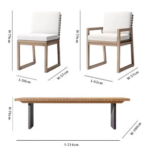 उच्च अंत बगीचे के पैटियो बालकनी डाइनिंग टेबल और कुर्सी सेट आउटडोर होटल विला टेक कुर्सी फर्नीचर - Product Image 6