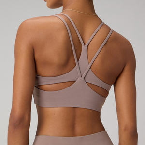 Reggiseno Sportivo da Donna Personalizzato OEM in Spandex Nylon Elasticizzato a Quattro Vie con Collo a Spaghetto per Yoga e Fitness - Product Image 1