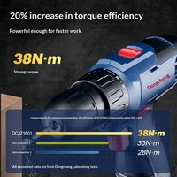 Taladro Atornillador Inalámbrico Dongcheng con Batería de Litio, Taladro de Impacto Recargable, Velocidad Variable Infinita, Modelo DCJZ para el Hogar, 6 Meses de Garantía