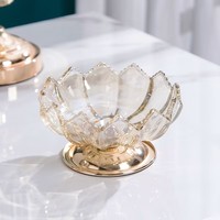 Populaire Luxe Fête Cristal Bol en Verre pour Gâteaux et Bonbons Décoratif Plateau à Fruits Secs Plats et Assiettes Ensemble de Plateaux de Service