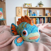 Sceau en peluche jouet mignon poisson tropical en peluche poupée oreiller bébé poupée océan musée Souvenir jouets en peluche