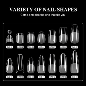Ventes chaudes de 504 pièces de pointes d'ongles en <span class=keywords><strong>gel</strong></span> souple en gros - Pointes d'ongles transparentes en amande, en stiletto, en ballerine, faciles à appliquer, extensions d'ongles artificielles - Product Image 2