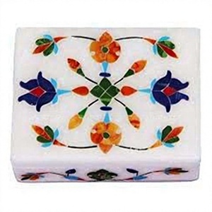 Modern Classic Fancy Gift Gemstone Inlay <b>Box</b> Floral Artisan Design Durable Handmade Jewelry Storage - Product Image 1