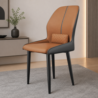 Chaise de salle à manger en cuir moderne pour la maison, le bureau et l'appartement