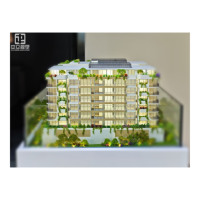 Maquette verticale personnalisée de bâtiment vert, haute simulation, pour l'affichage commercial de biens immobiliers, appartements, hôtels, table de sable de marketing