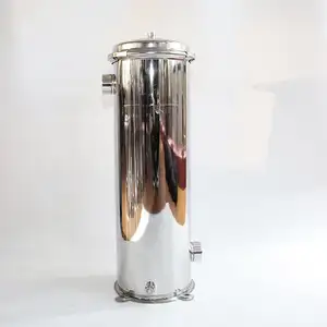 Food grade 304 or 316 10" 20" 30" core liquid beverage juice wine beer cartridge filter stainless steel filter Housing