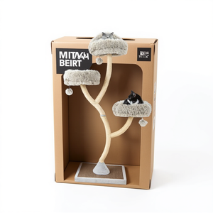 70-Inch Tall 4-Layer <b>Cat</b> <b>Tower</b> With Sisal <b>Scratching</b> Post And Dangling Balls, Minimalist Design For Indoor <b>Cats</b>, Carton Packagin - Product Image 1