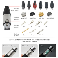 Connecteur audio XLR 3 broches mâle/femelle avec boîtier en acier inoxydable pour microphone, table de mixage et système audio DJ