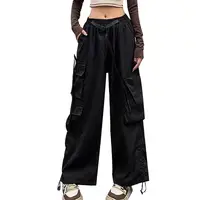 Drawstring Low Waist Loose Fit Sweatpants Trousers Women Jogger Cargo Pants