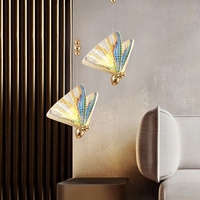 Lustre d'escalier nordique, design luxueux, lampe suspendue papillon, lampe décorative de chevet pour chambre à coucher