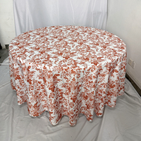 Nappe ronde en polyester à imprimé floral décoratif pour mariage, fête, banquet, événements