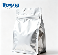 Sac d'emballage en aluminium de qualité alimentaire avec fermeture éclair refermable et design imprimé personnalisé pour l'emballage des collations