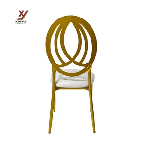 Wholesale Features Metal Wedding Chairs Stackable Event Metal Wedding Chair With Cushion