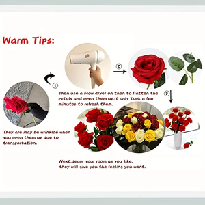 1 pièce <span class=keywords><strong>de</strong></span> roses artificielles séchées, fleurs réalistes au toucher réel, faites à la main, longue durée, pour mariage, Noël, Saint-Valentin - Product Image 3