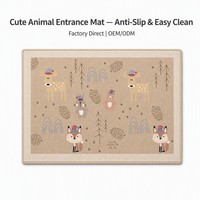 Tapis d'entrée style nordique le plus vendu, motif renard thème forêt, grand tapis lavable antidérapant pour la maison, cadeau pour nouvelle maison