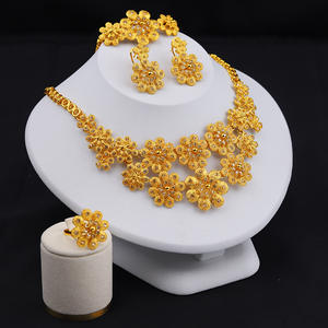 Саудовская Аравия, комплект золотых украшений, 10 карат, из твердого золота, нигерийский Позолоченный комплект украшений - Product Image 2