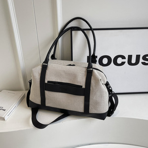 Logo personnalisé femmes toile mignon sac fourre-tout de voyage grande capacité sac à bandoulière de voyage sac de voyage de nuit - Product Image 5