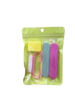 Kit de manucure et pédicure jetable 5-en-1 avec mini lime à ongles, polissoir, bâtonnet en bois et blush – Outils professionnels pour les ongles