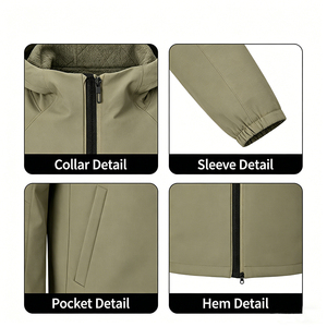 Veste softshell respirante et imperméable pour homme, chaude et résistante à l'eau, pour activités de plein air, fermeture éclair, coupe-vent, veste de sport active - Product Image 4