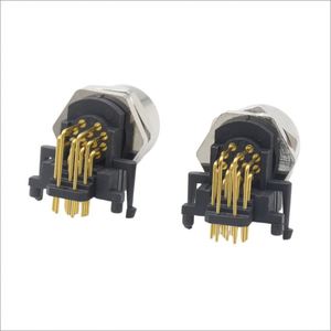 Conector M12 a Codificado 12 Pin IP67 Impermeable Conector de montaje en panel de enchufe hembra en ángulo de 90 grados - Product Image 6