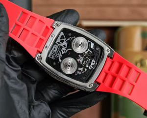 Montre mécanique pour homme de qualité supérieure, mouvement squeletté poli, boîtier entièrement serti de diamants en forme d'écorce, design stéréoscopique 3D - Product Image 5