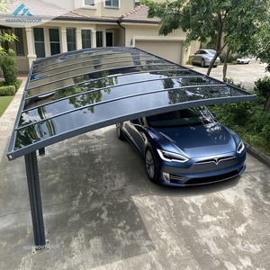 Nouveau Style <span class=keywords><strong>Abri</strong></span> <span class=keywords><strong>de</strong></span> Voiture en Polycarbonate avec Toit Arc, Auvent Extérieur Imperméable en Aluminium pour Voiture - Product Image 1