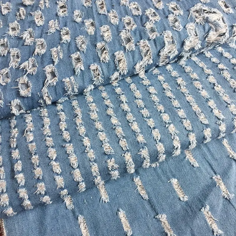 In magazzino custom premium rughe strappato tessuto di alta qualità elasticizzato morbido tessuto di jeans tessuti per abbigliamento